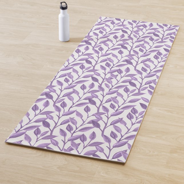 Tapis De Yoga Vins de lavande feuillus | Tranquille Yoga Mat (En situation)
