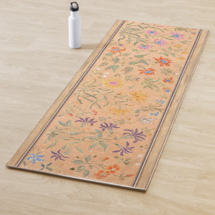 Tapis De Yoga Vintage Floral Yoga Crème de chat Fleurs sauvages 