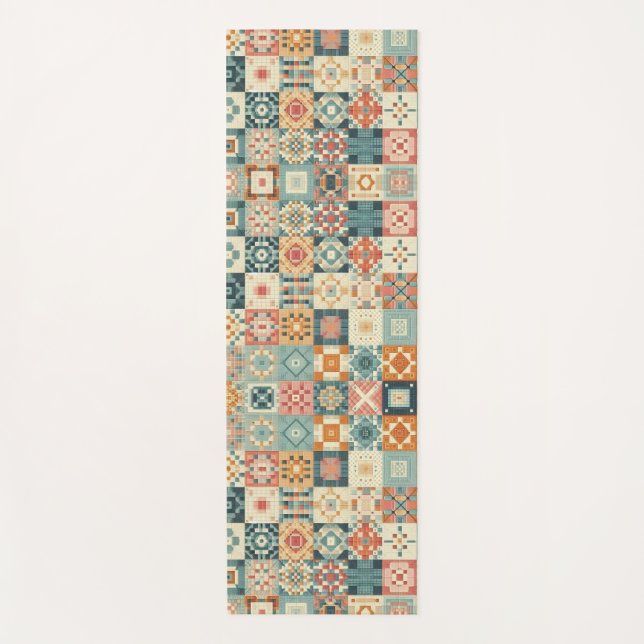 Tapis De Yoga Vintage, patchwork, paré (Devant)