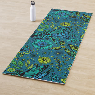 Tapis De Yoga Voler, pilonner la libellule en bleu