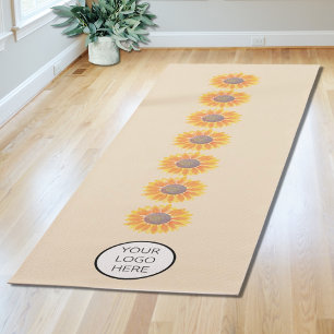 Tapis De Yoga Votre logo Yoga Studio Aquarelles Tournesols