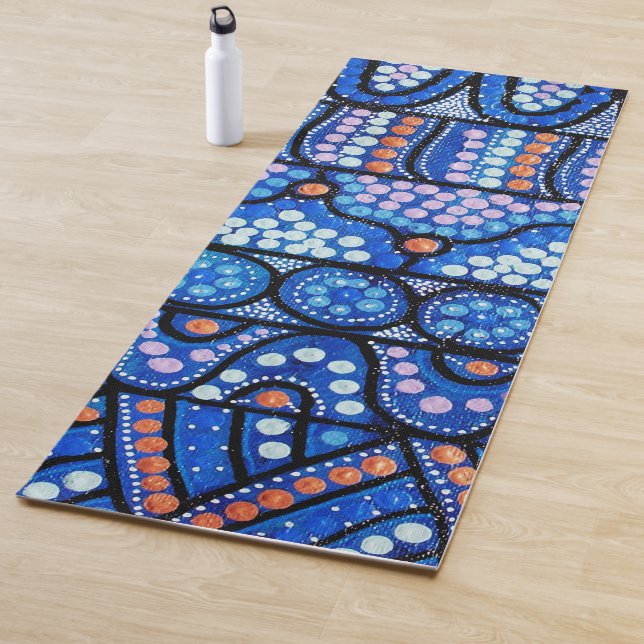 Tapis De Yoga Voyage Blue Art autochtone Yoga Mat (En situation)
