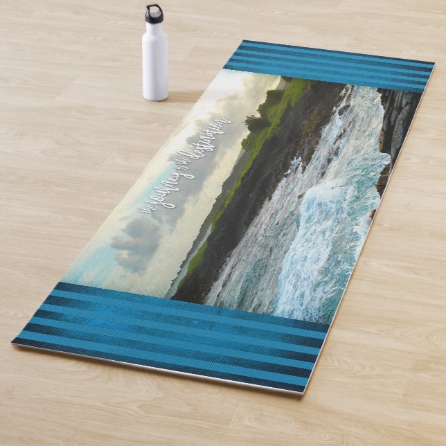 Tapis De Yoga "Voyage est la destination" Hawaii Beach Photo (En situation)