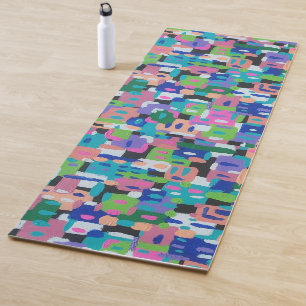 Tapis De Yoga Vue de la ville de nuit Impression géométrique