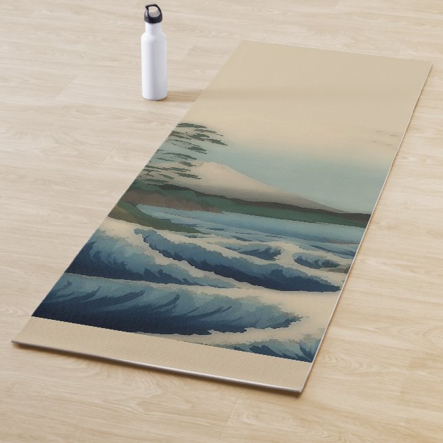 Tapis De Yoga Vue sur la mer - célèbre art japonais (En situation)