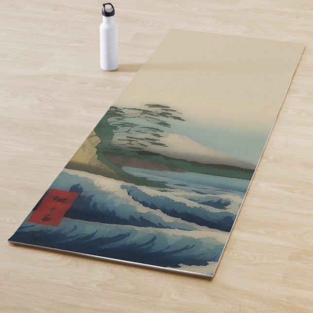 Tapis De Yoga Vue sur la mer - célèbre art japonais Yoga Mat (En situation)