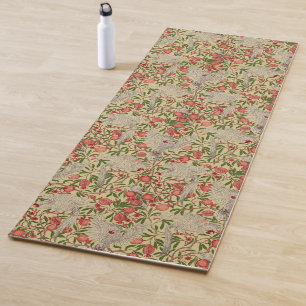 Tapis De Yoga Walter Crane Cacatoès blanc Grenade rouge Art
