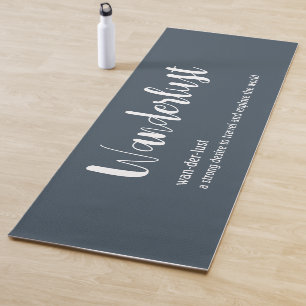 Tapis De Yoga Wanderlust définition blanc gris bleu couleur