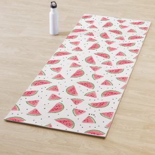 Tapis De Yoga Watercolor Watermelon Slices Motif Monogramme