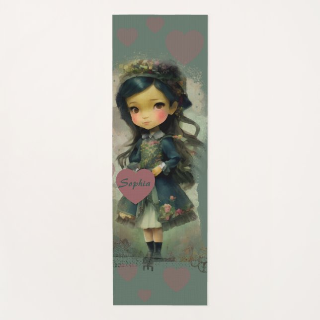 Tapis De Yoga Whimsical Kawaii Fairy Tale Girl (Devant)