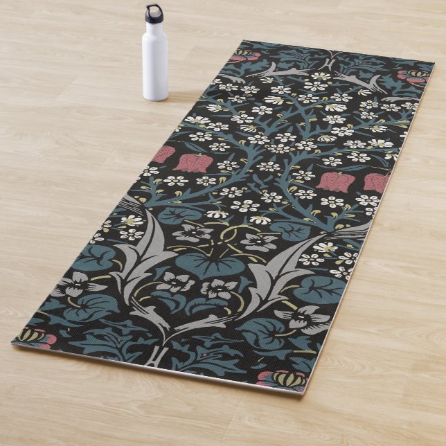 Tapis De Yoga William Morris Blackthorn Floral Art Nouveau (En situation)