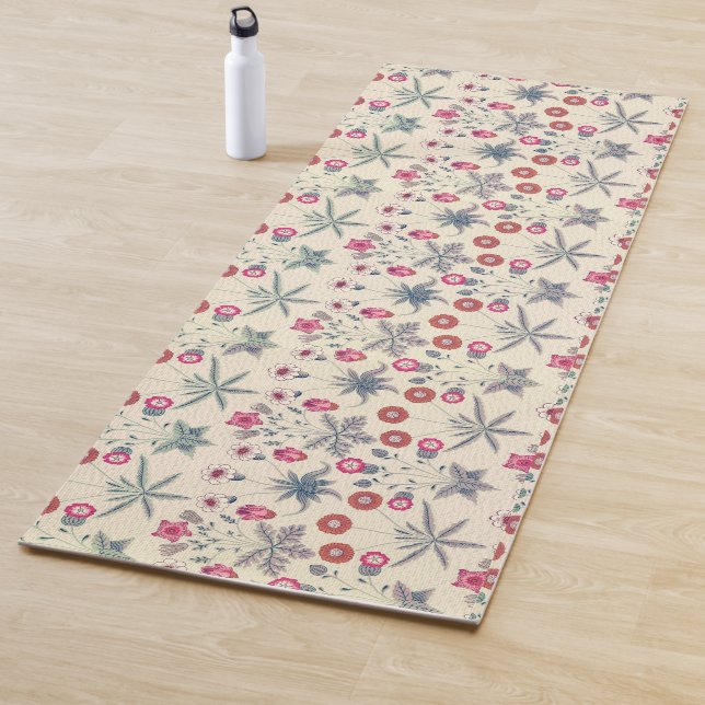 Tapis De Yoga William Morris Daisy Motif floral Orange rouge (En situation)