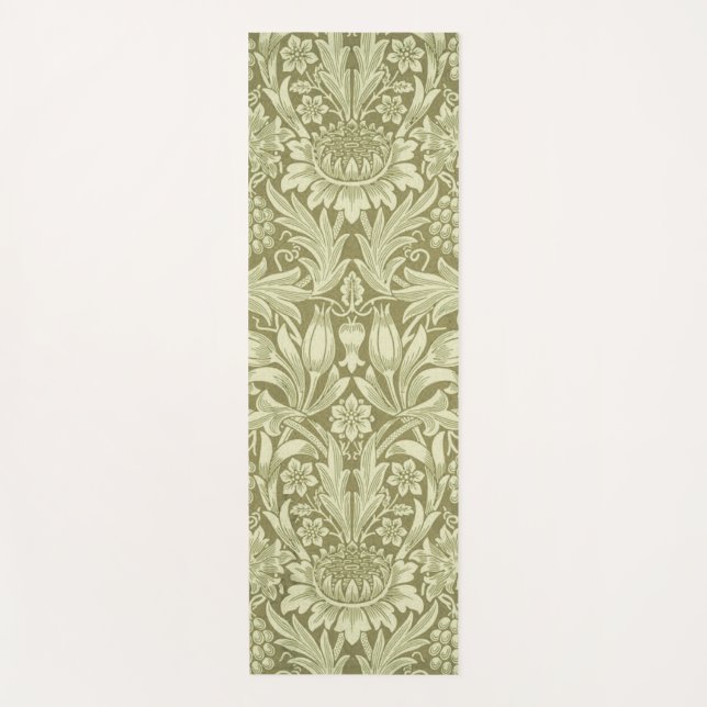 Tapis De Yoga William Morris Fleur verte tournesol (Devant)