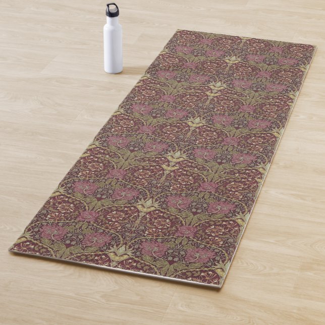 Tapis De Yoga William Morris, Honeysuckle, floral. (En situation)