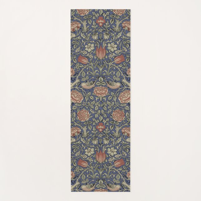 Tapis De Yoga William Morris Tudor Fond d'écran Rose (Devant)