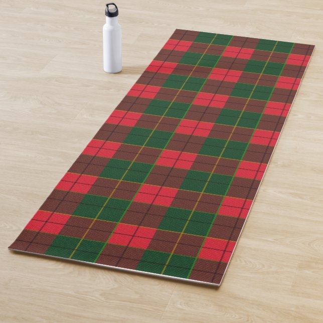 Tapis De Yoga Winter Holiday Tartan pattern  Scottish red green (En situation)