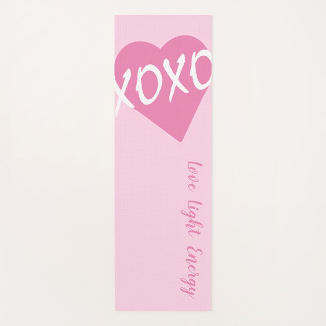 Tapis De Yoga XOXO Coeur rose Blanc XOXO Hugs Baisers Rose (Devant)
