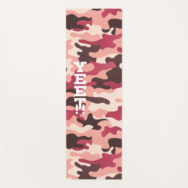 Tapis De Yoga Yeet Pink et Magenta Camouflage Yoga Mat (Devant)
