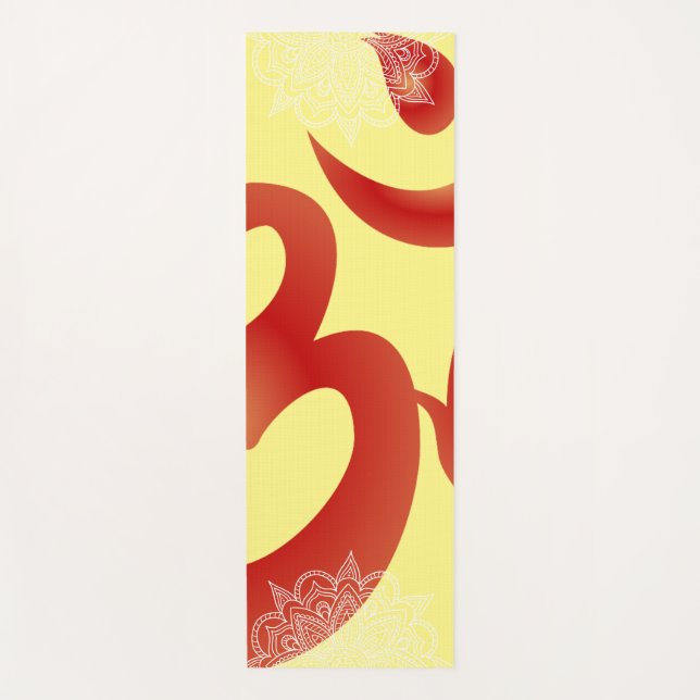 Tapis De Yoga Yellow et rouge Om Mandala Yoga Mat (Devant)
