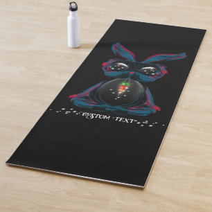 Tapis De Yoga Yeux de starlight mignons Lapin en pose de yoga Mé