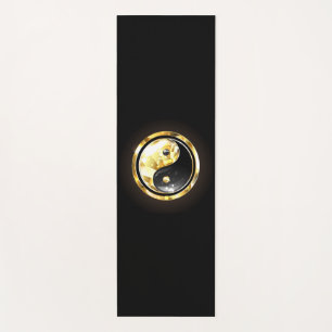 Tapis De Yoga Yin Yang or sur noir