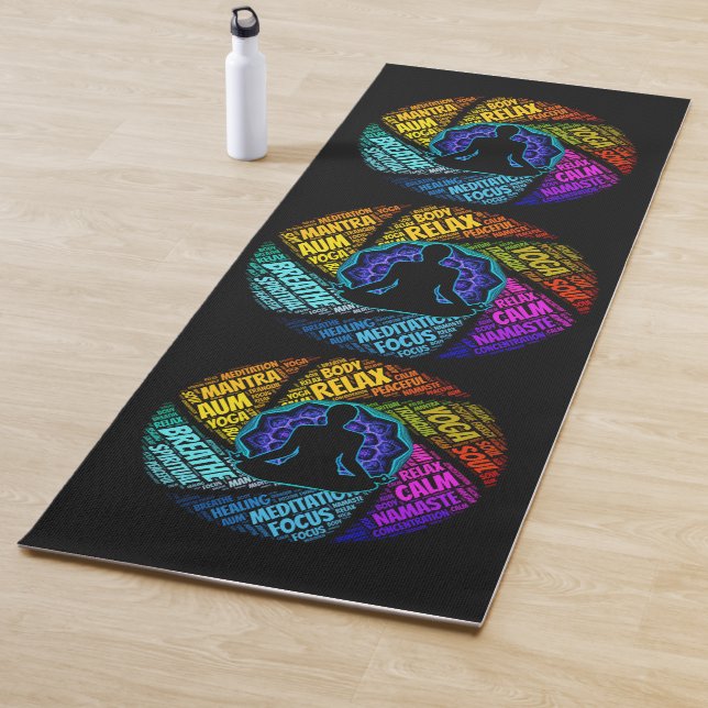 Tapis De Yoga Yoga et méditation Word Art (En situation)