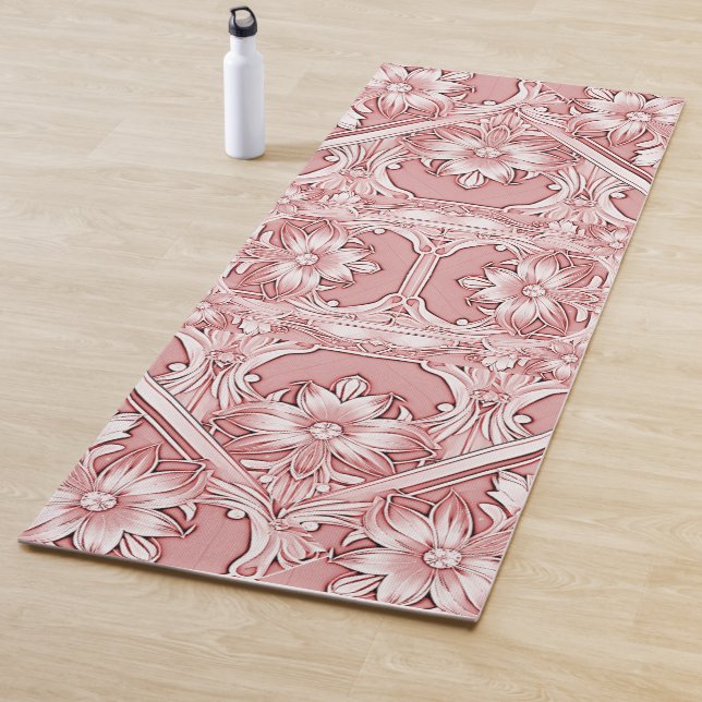 Tapis De Yoga Yoga Fleur Rose (En situation)