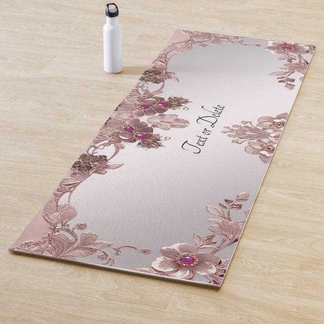 Tapis De Yoga Yoga Fleur Rose (En situation)
