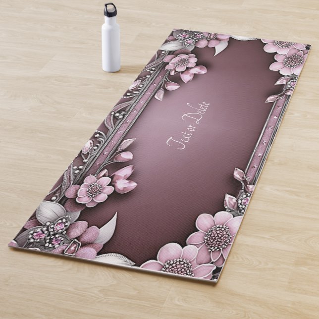 Tapis De Yoga Yoga Fleur Rose (En situation)