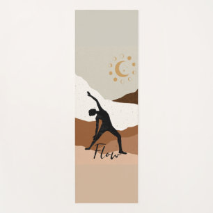 Tapis De Yoga Yoga guerrier pose silhouette flux de méditation z