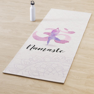 Tapis De Yoga Yoga Instructeur d'aquarelle méditation Pose Om Si