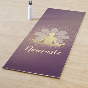 Tapis De Yoga Yoga Instructeur méditation d'or Pose Mandala