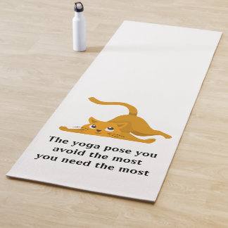 Tapis De Yoga Yoga Mat avec une citation drôle et chat