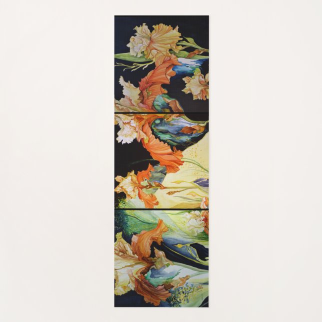 Tapis De Yoga Yoga Mat d'Iris Orange et Jaune (Devant)