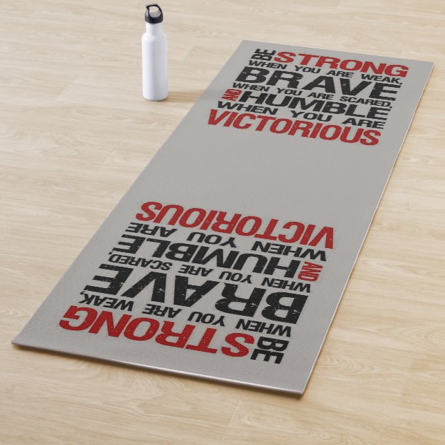 Tapis De Yoga Yoga Mat Exercice Fort Brave Humble Citation (En situation)