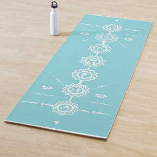 Tapis De Yoga Yoga mat guide 7 Chakras bleu design
