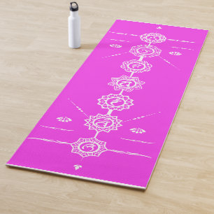 Tapis De Yoga  Yoga mat guide 7 chakras design rose