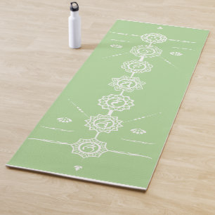Tapis De Yoga Yoga mat guide 7 Chakras design vert