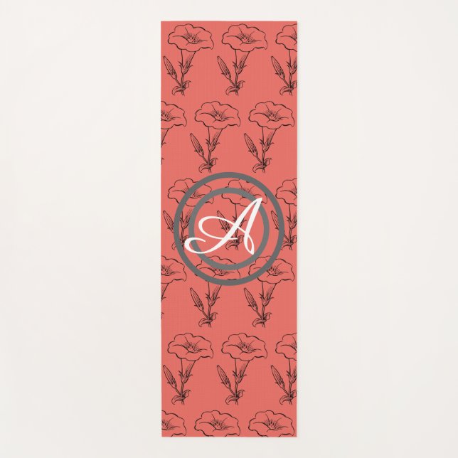 TAPIS DE YOGA YOGA MAT HEUREUX FLEURS DE GRAINES AVEC MONOGRAM (Devant)