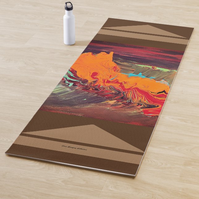 Tapis De Yoga Yoga Mat "Orange Burst" (En situation)