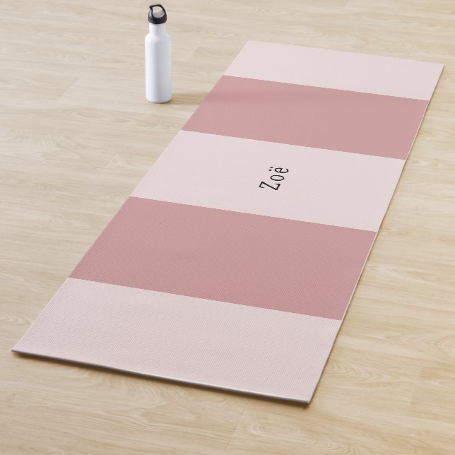 Tapis De Yoga Yoga Mat - Personalised Pink Stripes Pattern (En situation)