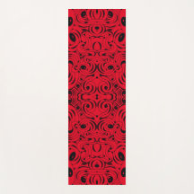 Yoga Mat rouge et noir tournoyé par Joya Eve