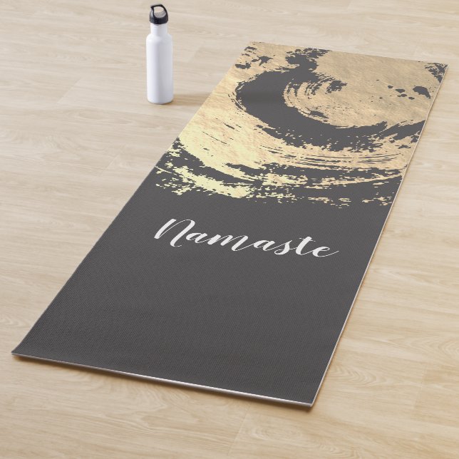 Tapis De Yoga Yoga Méditation Instructeur Noir & Or Symbole ZEN (En situation)
