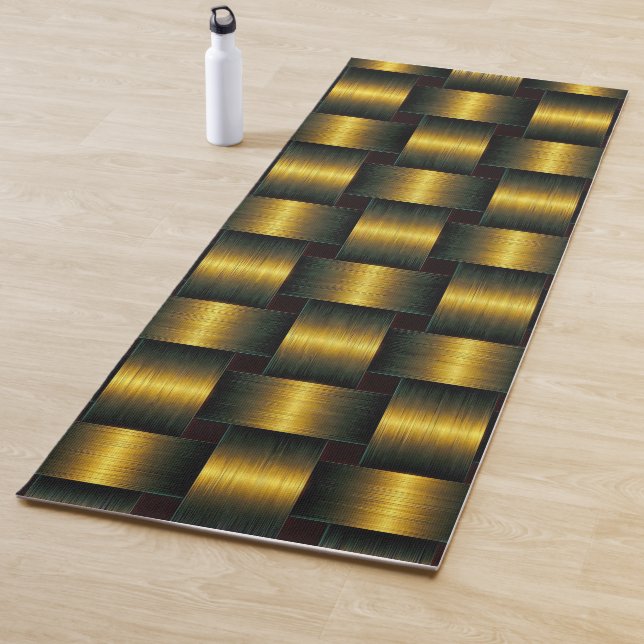 Tapis De Yoga Yoga noir et or (En situation)