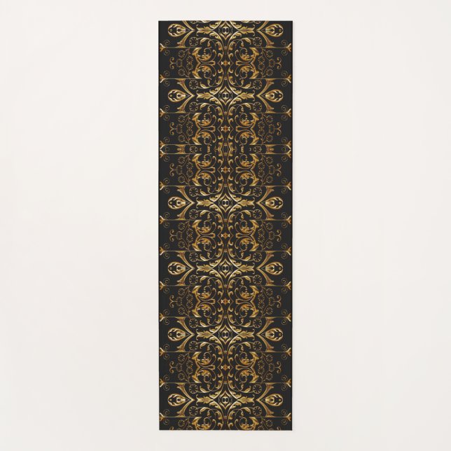 Tapis De Yoga Yoga noir et or (Devant)