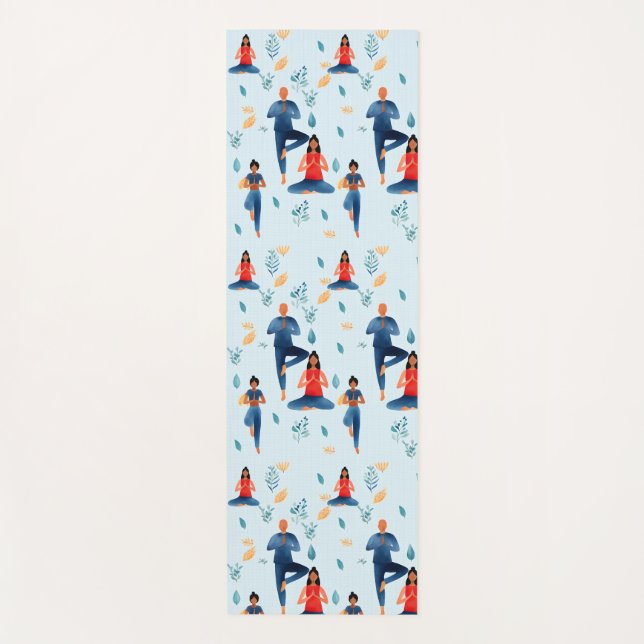 Tapis De Yoga Yoga Poses, Meditation, New Age Art  (Devant)