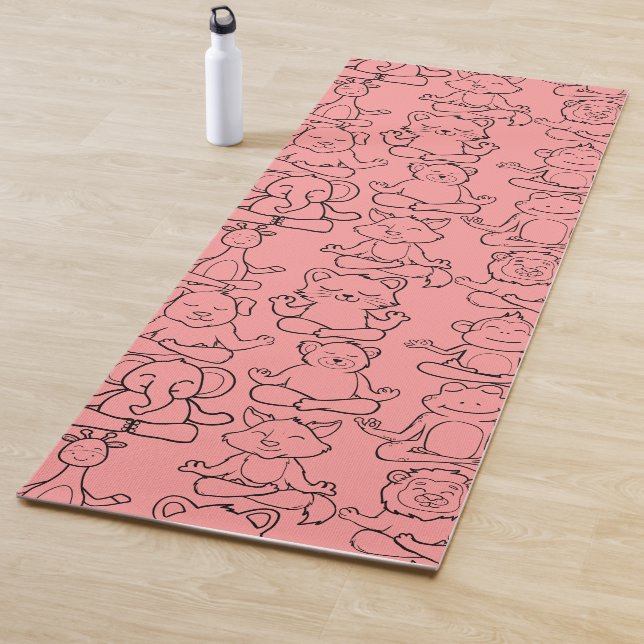 Tapis De Yoga Yoga poses pattern | Yoga seamless pattern 17 (En situation)