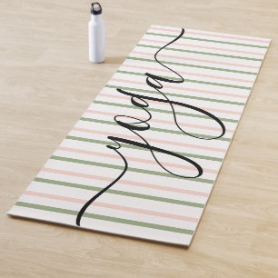 Tapis De Yoga Yoga Rose Vert Rayures Respirer