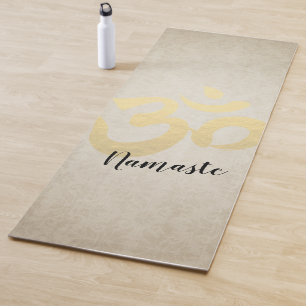 Tapis De Yoga Yoga Studio Méditation Instructeur Gold Om Symbole