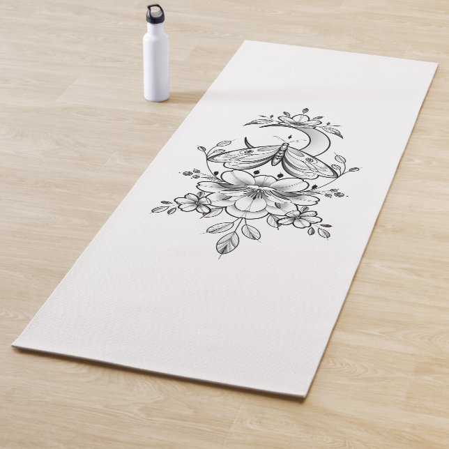 Tapis De Yoga Yogamate personnalisable avec design de fleurs (En situation)